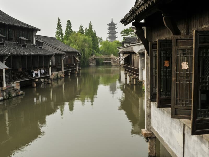 East China Travel Guide 5 East China travel guide Wuzhen water town canal with stone bridges and lantern-lit streets
