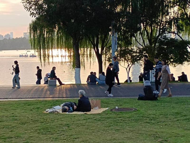 Hangzhou day trip from Shanghai - morning walk along a West Lake causeway viewpoint