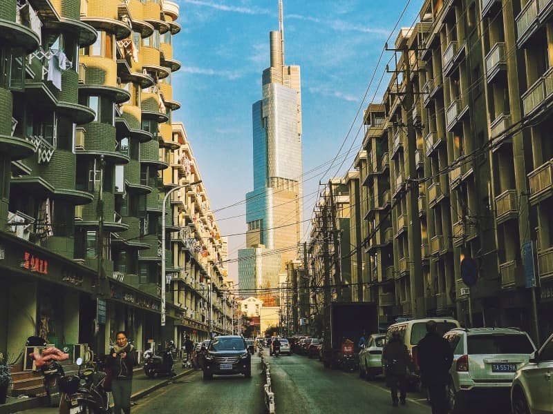 Nanjing travel guide Zifeng Tower (Greenland Center) skyline landmark in Nanjing