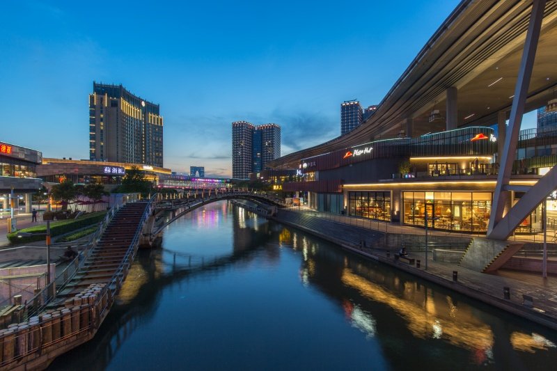 Pingjiang Road Suzhou at night with canal and lanterns, East China itinerary 7 days