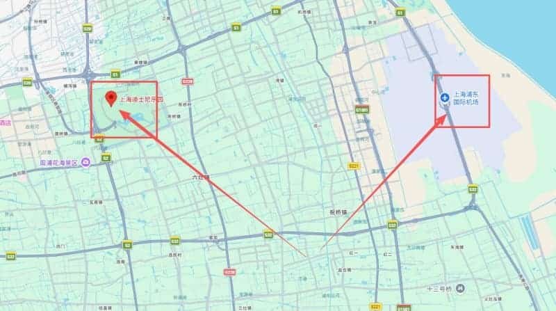 Shanghai Disneyland location in Pudong Shanghai China